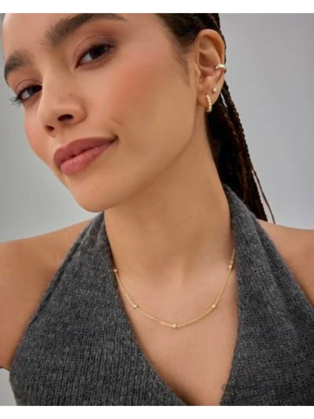 Gold Plated Beaded Chain Necklace, Dainty Ball Choker